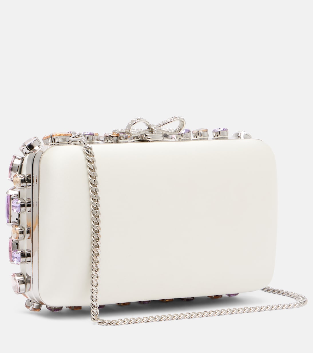 Crystal-embellished box clutch | Self-Portrait