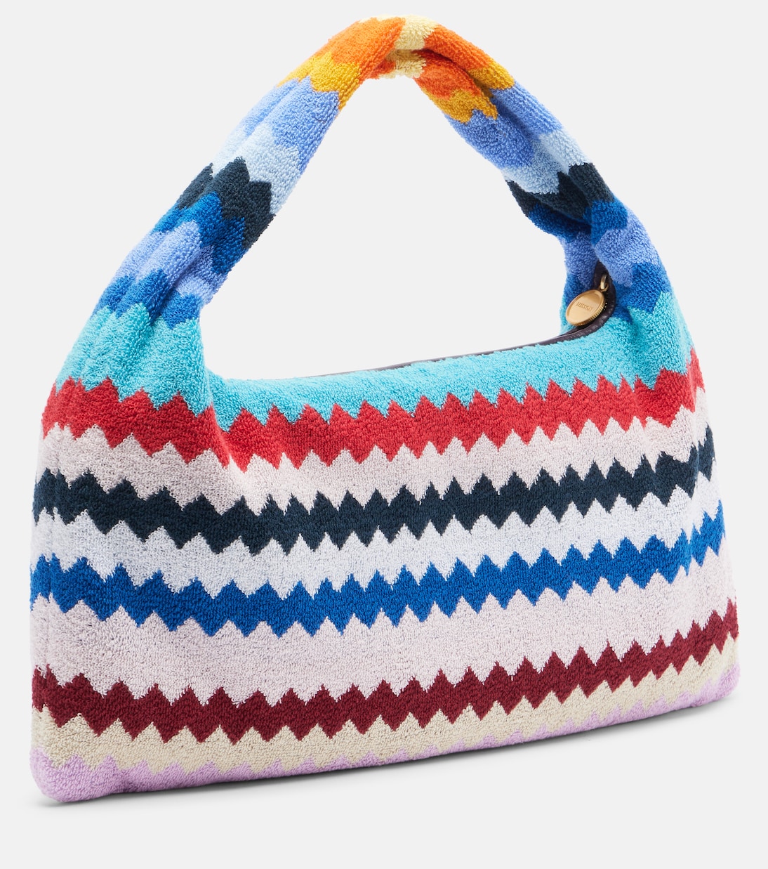 Zigzag cotton terry top-handle bag | Missoni
