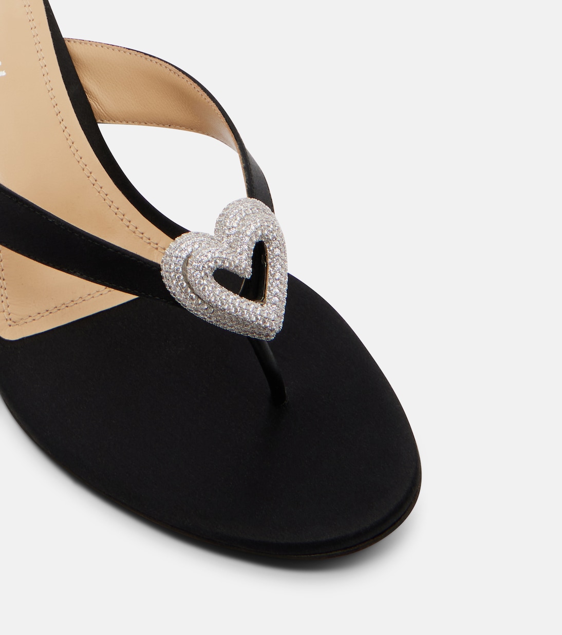 Wedge-Sandalen Double Heart aus Satin mit Kristallen | Mach & Mach