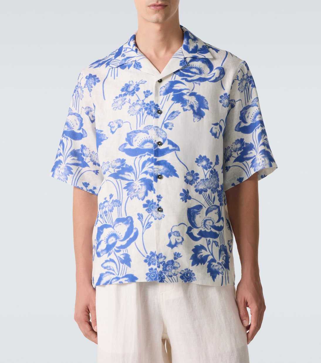 Floral linen bowling shirt | Commas