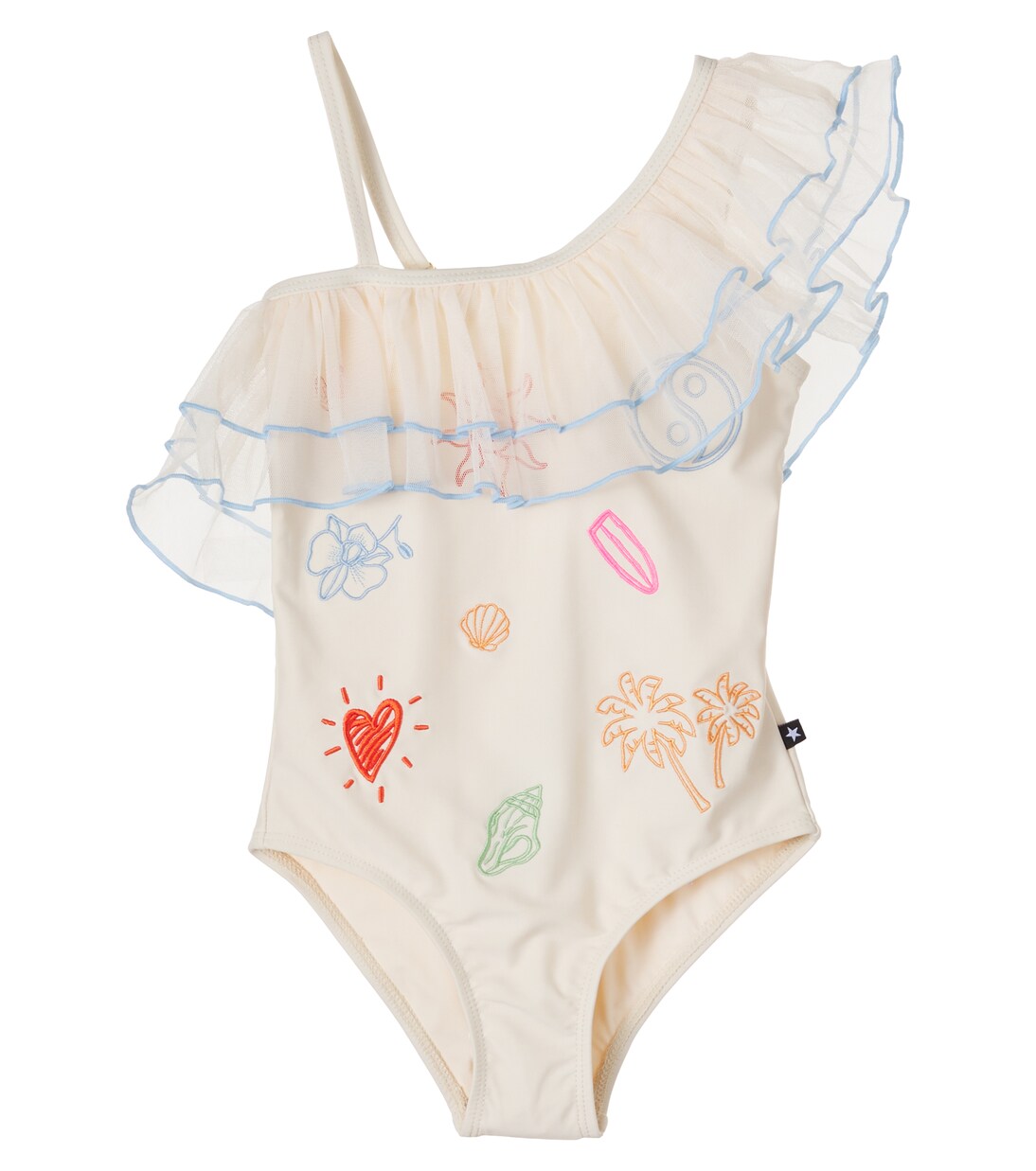 Nilla embroidered ruffled swimsuit  | Molo
