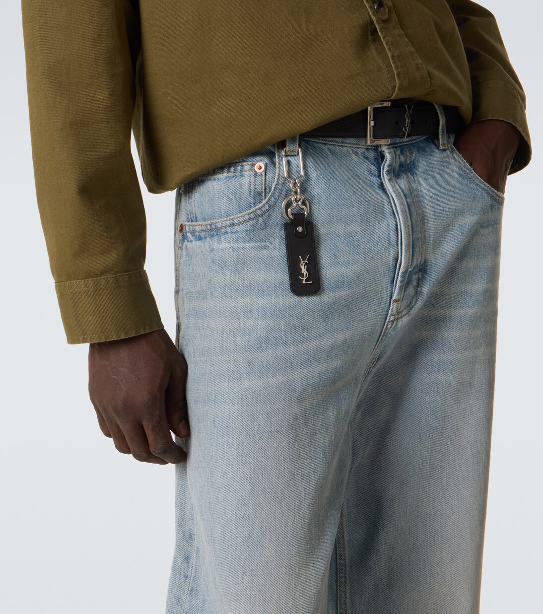 Cassandre Saint Laurent leather keychain | Saint Laurent