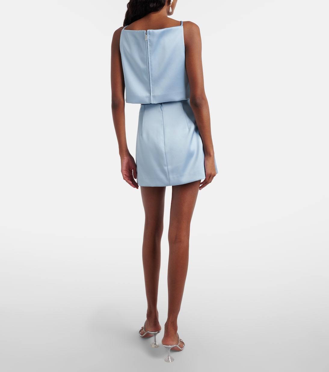 Mini-jupe en satin à fleurs | Self-Portrait