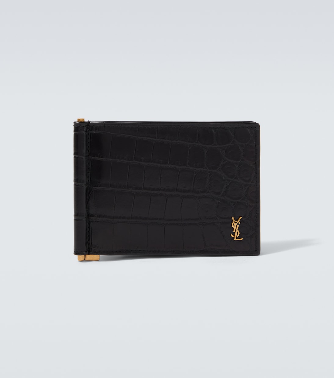 Tiny Cassandre croc-effect leather wallet | Saint Laurent