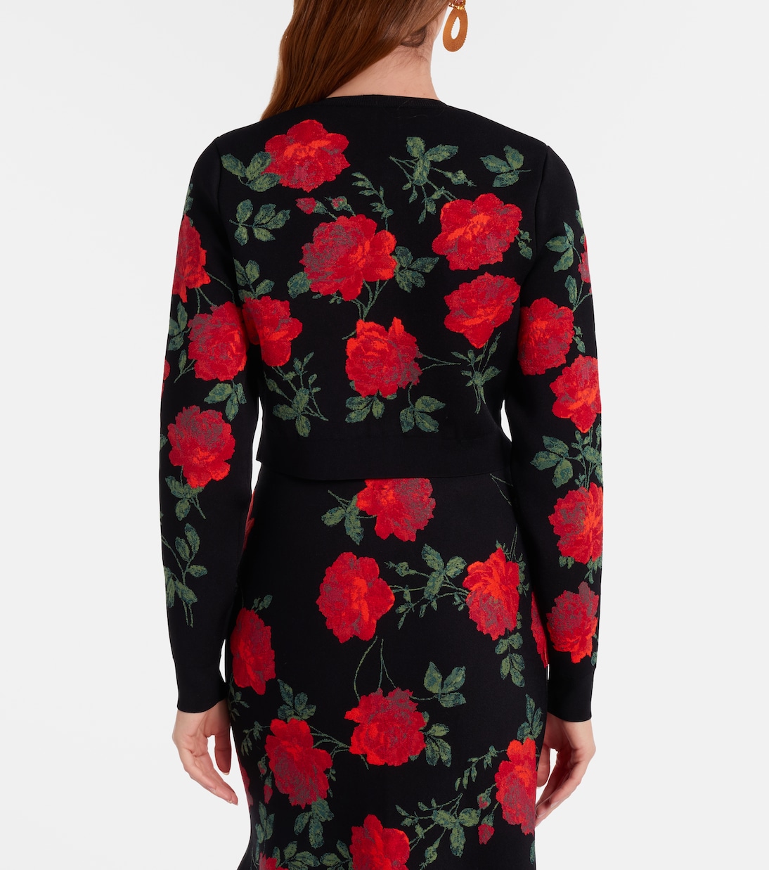 Floral cropped jacquard cardigan | Carolina Herrera