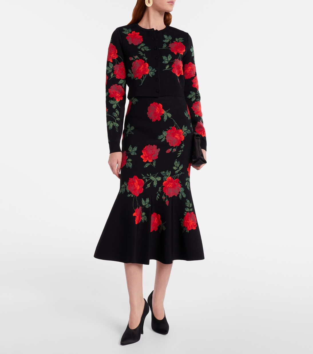 Floral cropped jacquard cardigan | Carolina Herrera