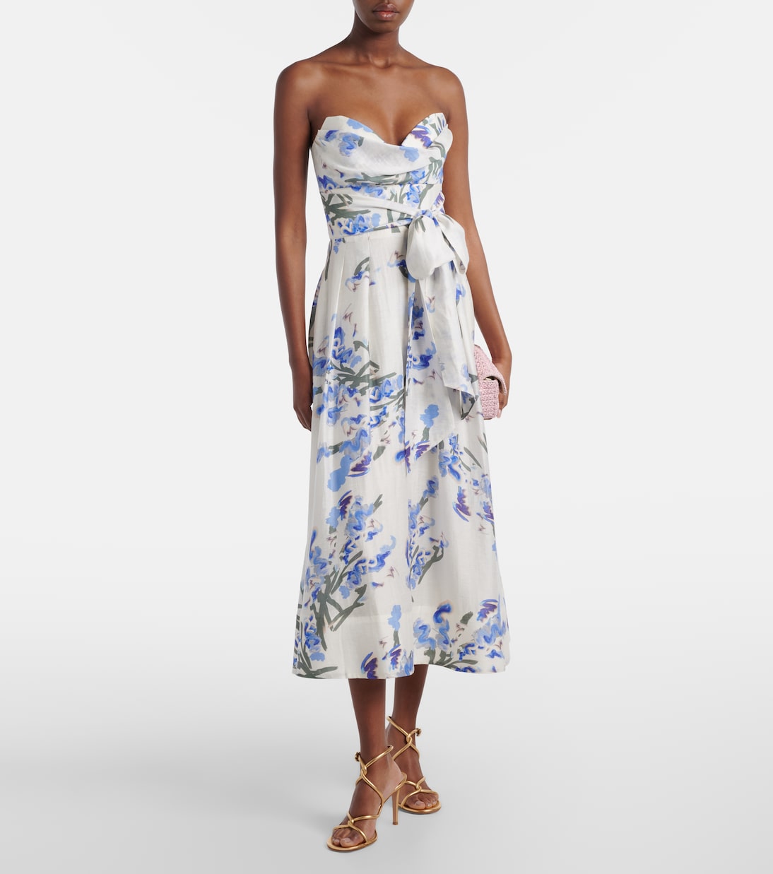 Vestido midi Bluebell floral drapeado | Rebecca Vallance