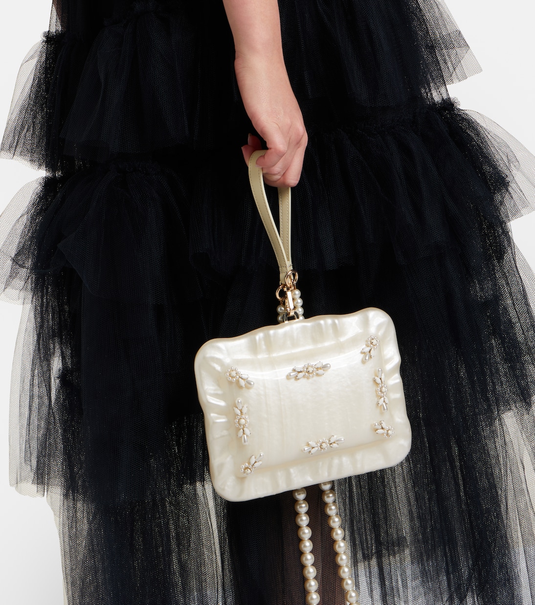Pillowcase faux pearl clutch | Simone Rocha