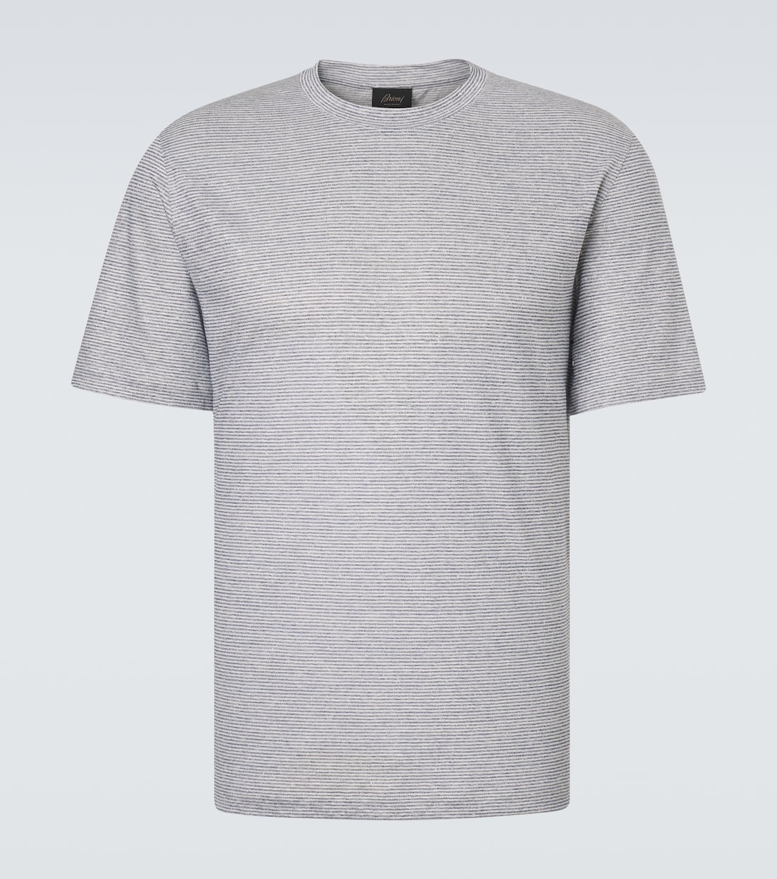 T-shirt in lino e cotone a righe | Brioni