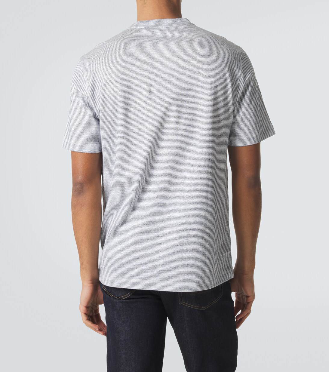 T-shirt in lino e cotone a righe | Brioni