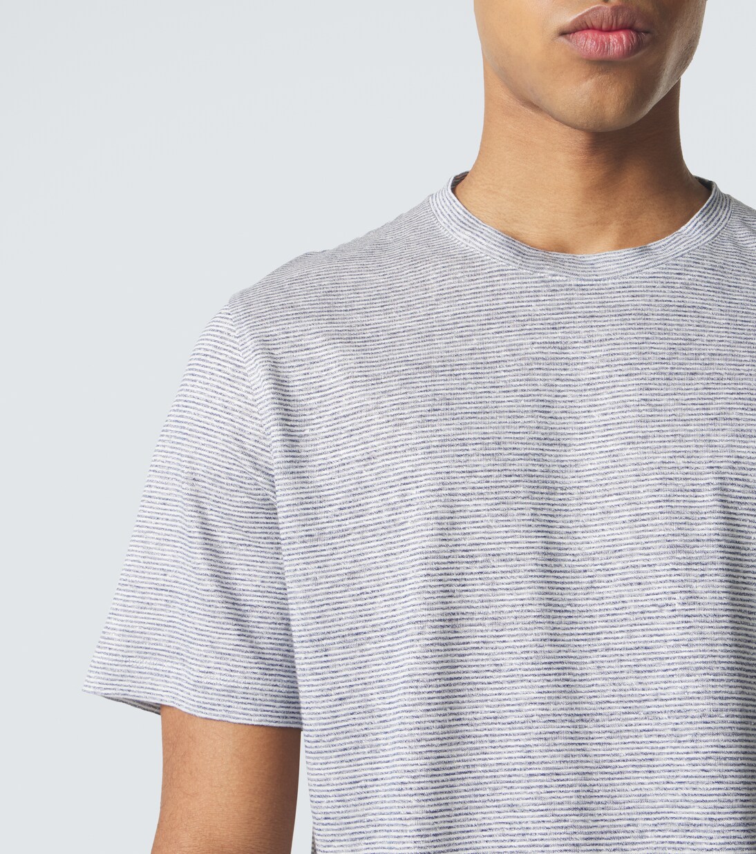 T-shirt in lino e cotone a righe | Brioni