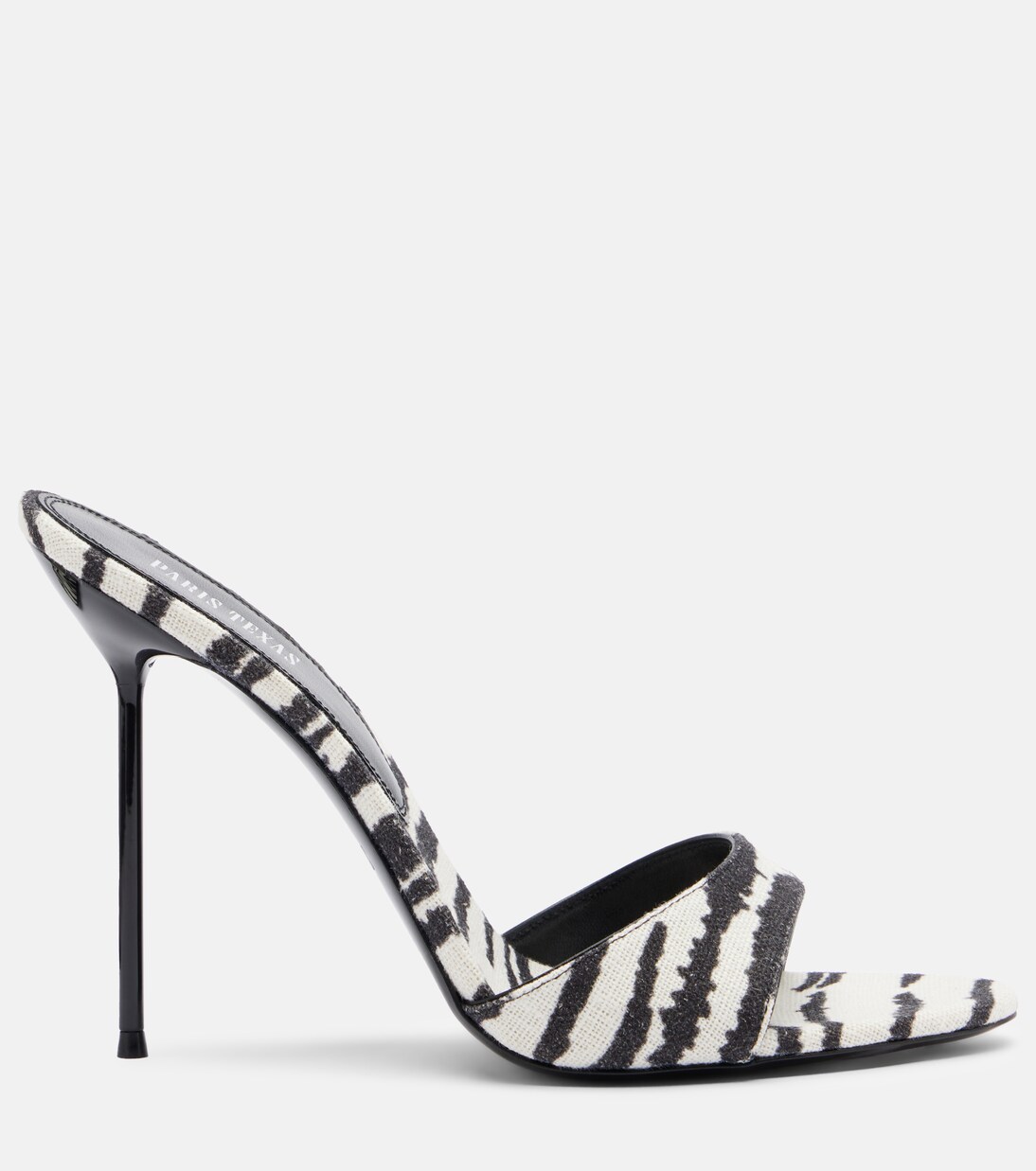 Lidia zebra-print canvas mules | Paris Texas