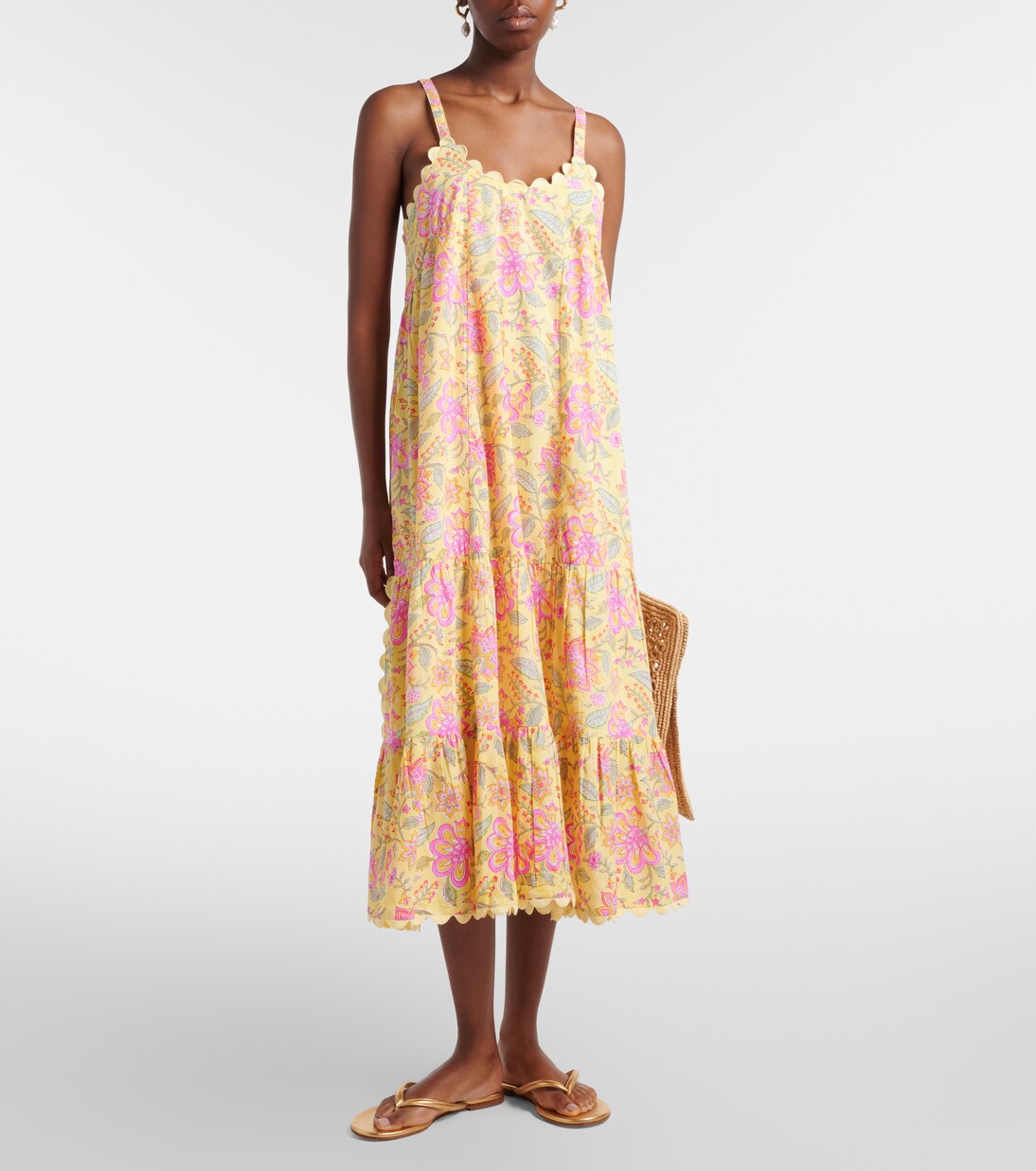 Abito midi in cotone con stampa floreale | Juliet Dunn