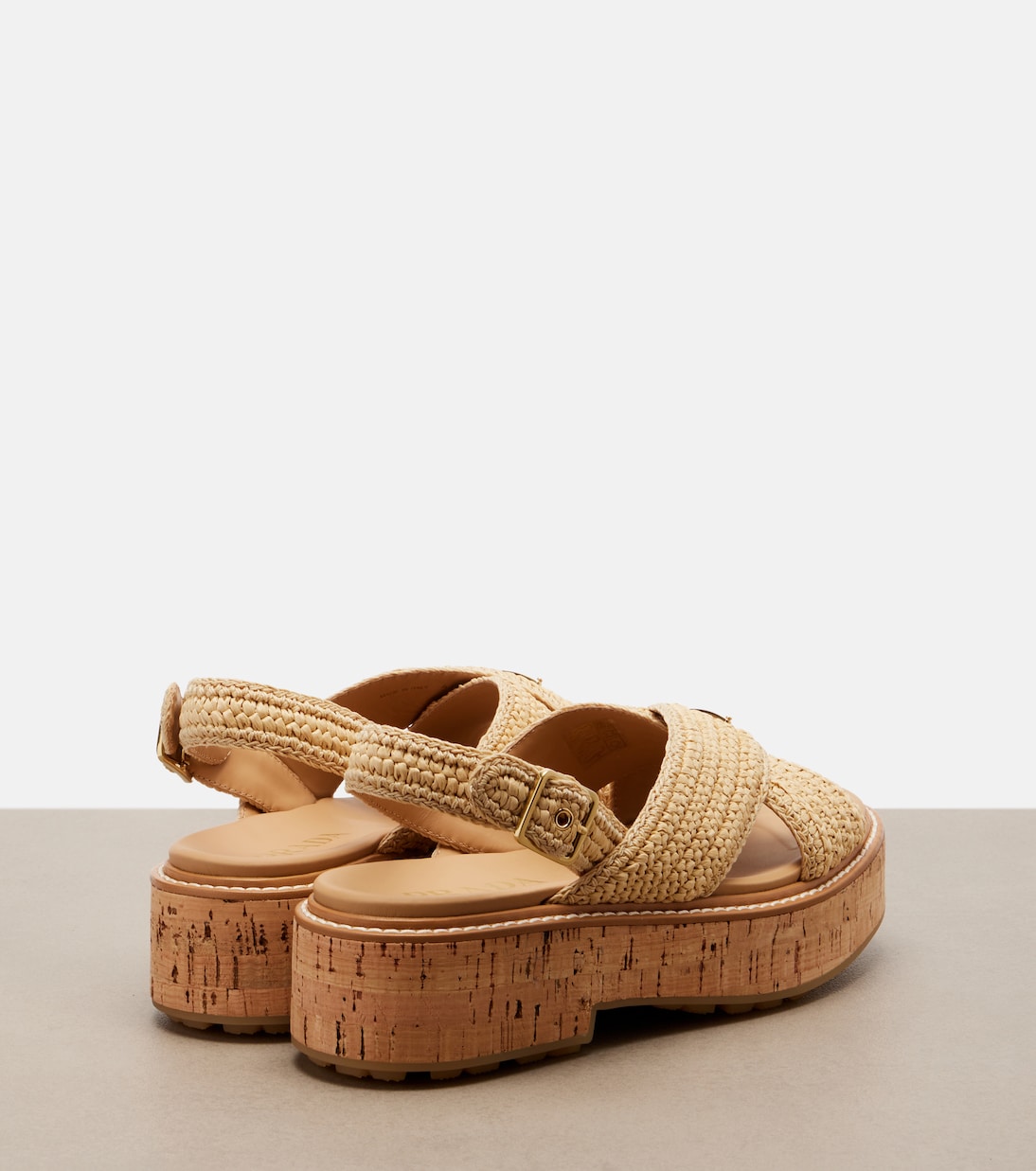 Sandali slingback in rafia | Prada