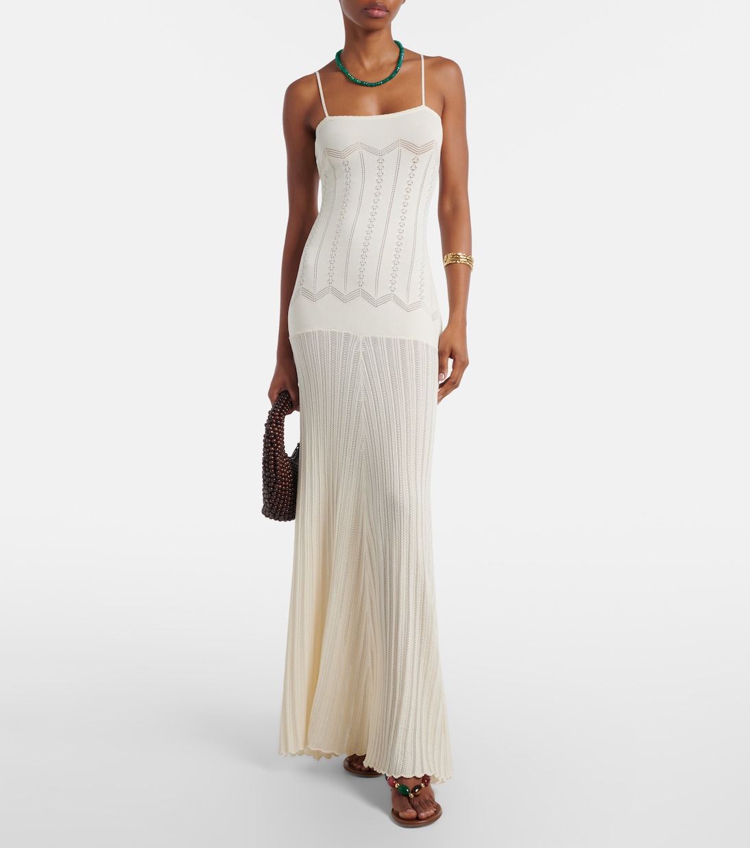 Irene pointelle cotton-blend maxi dress | Faithfull