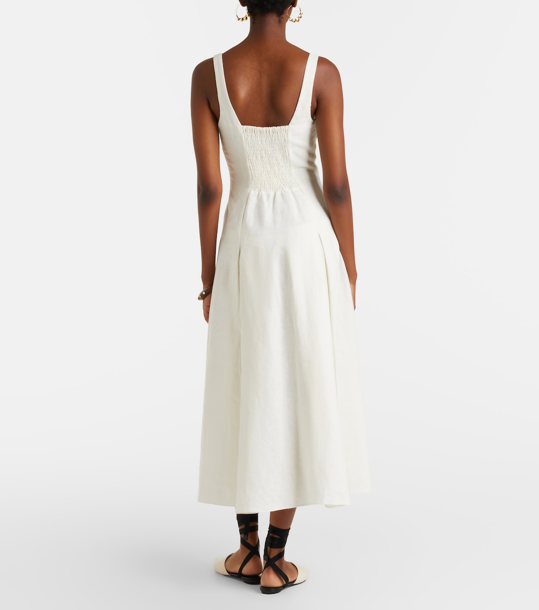 Vestido midi Adalee de lino | Faithfull