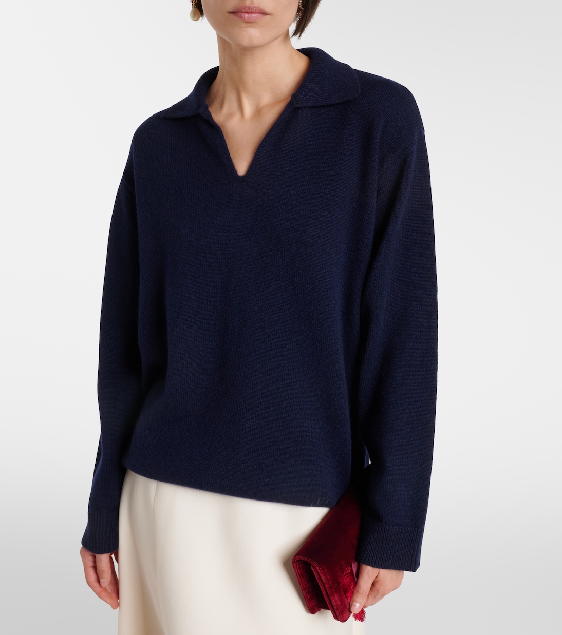 Oversized cashmere polo sweater | Valentino