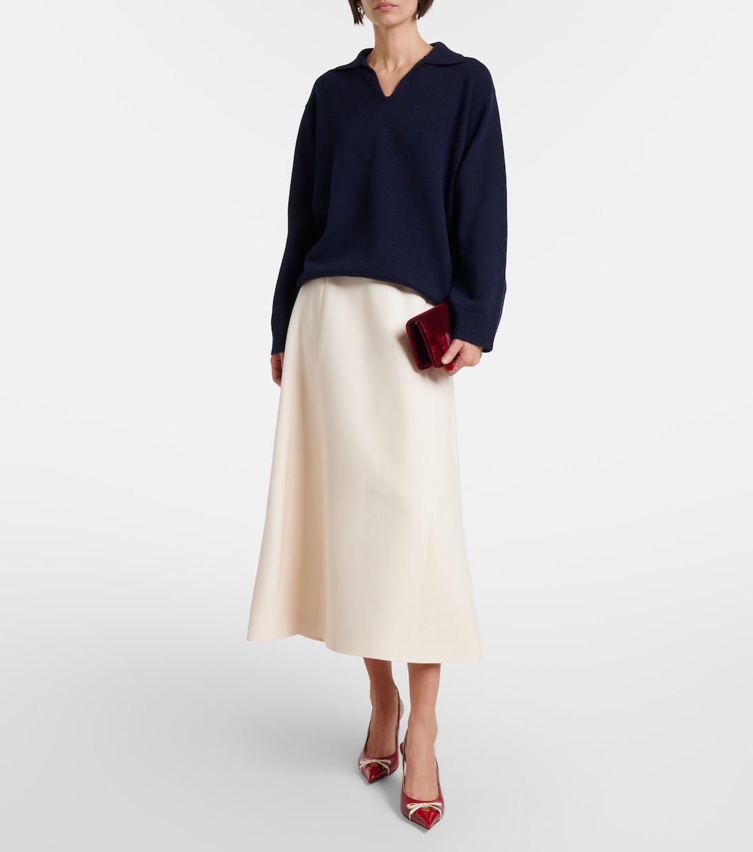 Oversized cashmere polo sweater | Valentino