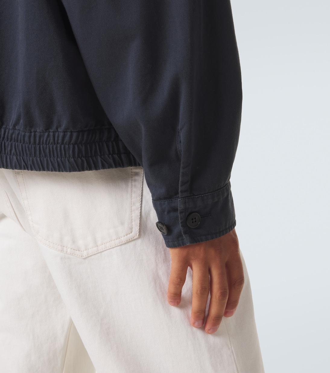 Leather-trimmed cotton canvas blouson jacket | Prada