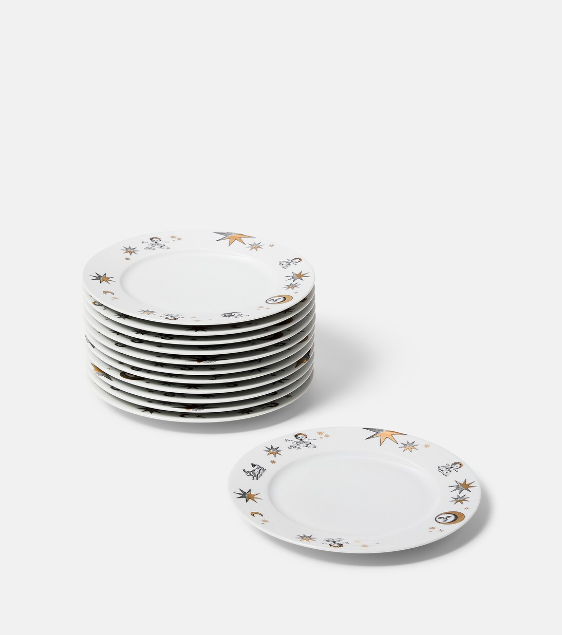 Astronomici set of 12 porcelain dessert plates | Fornasetti