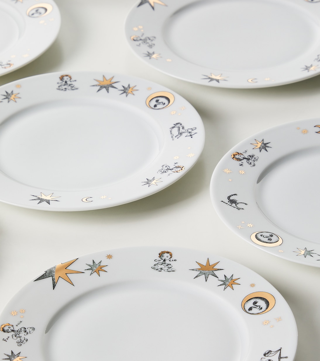 Astronomici set of 12 porcelain dessert plates | Fornasetti