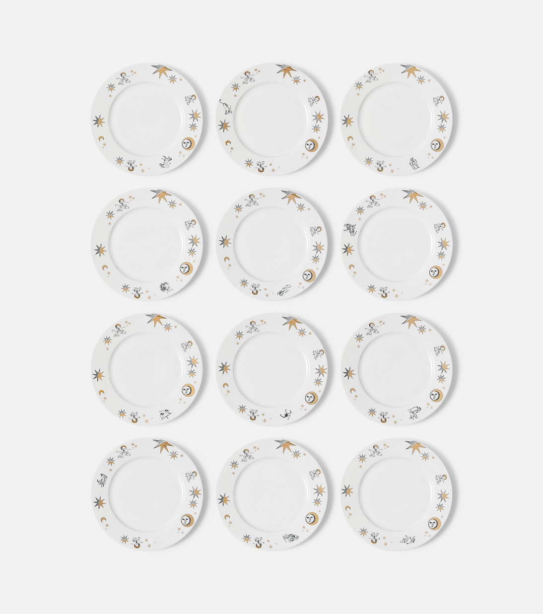Astronomici set of 12 porcelain dessert plates | Fornasetti