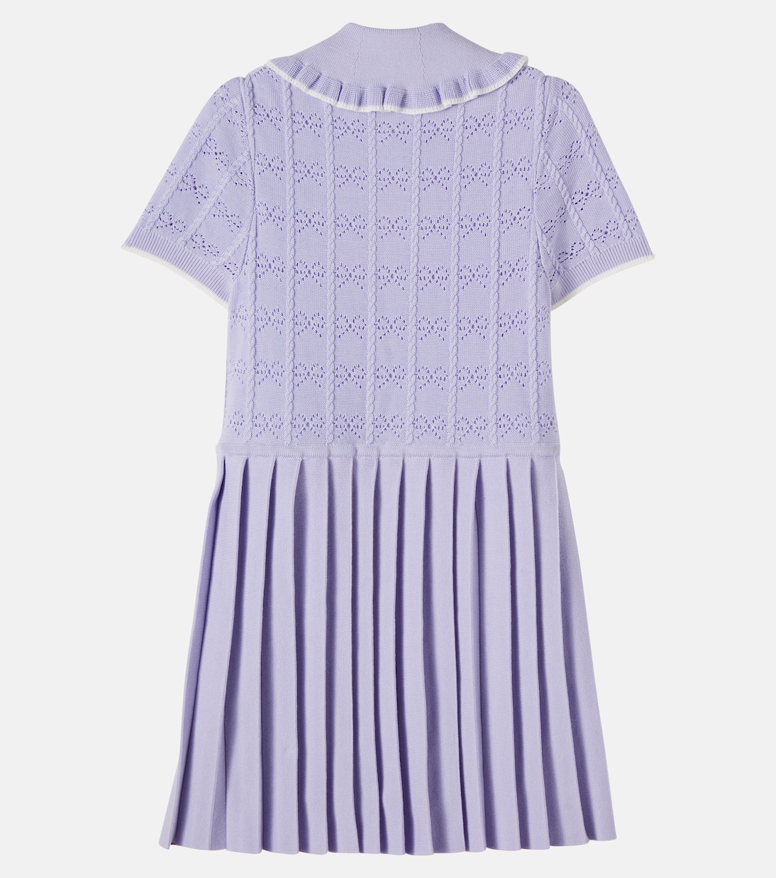 Pleated pointelle dress | Self-Portrait Kids
