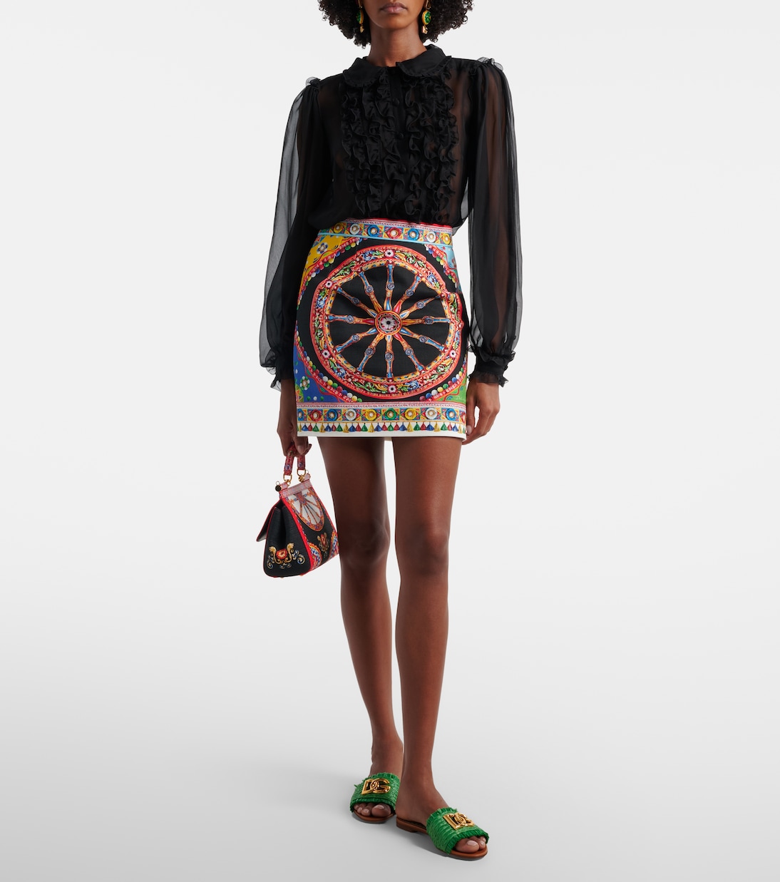Printed cotton miniskirt | Dolce&Gabbana