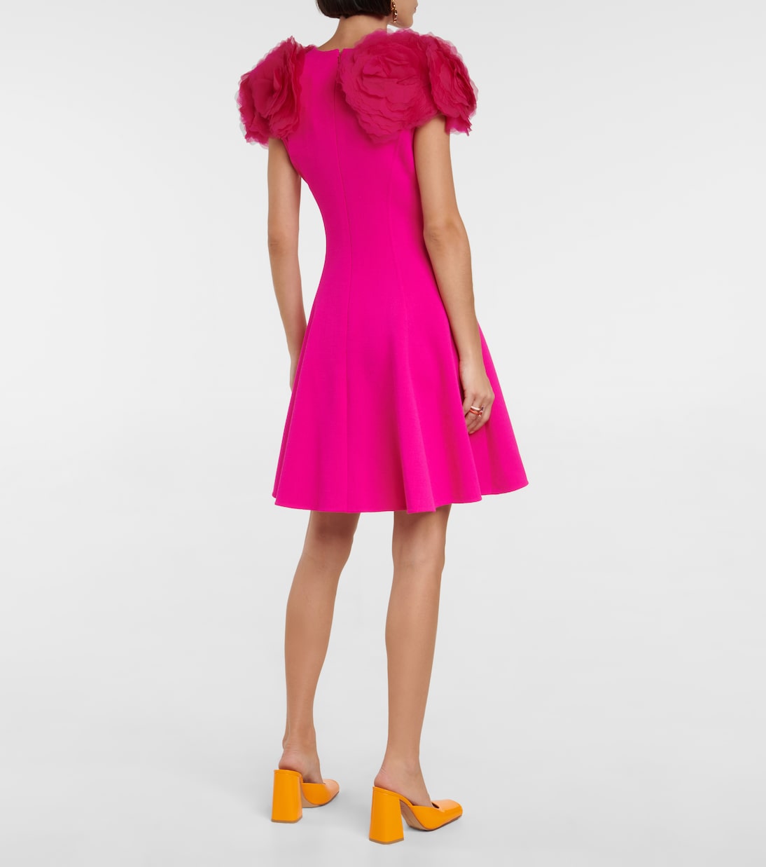 Robe en laine mélangée et tulle | Oscar de la Renta