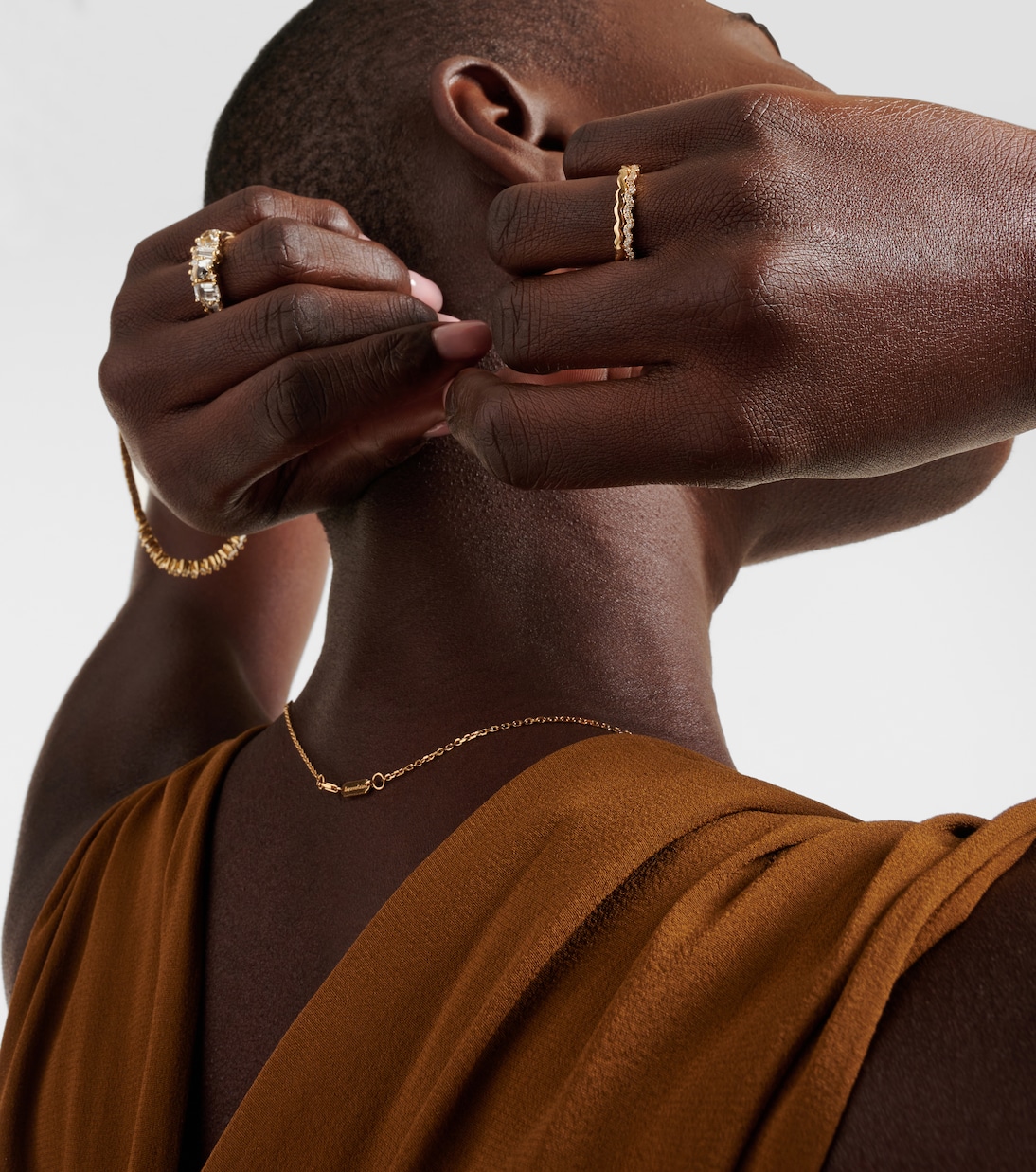 Bague Mini Wave en or 18 ct avec diamants | Suzanne Kalan