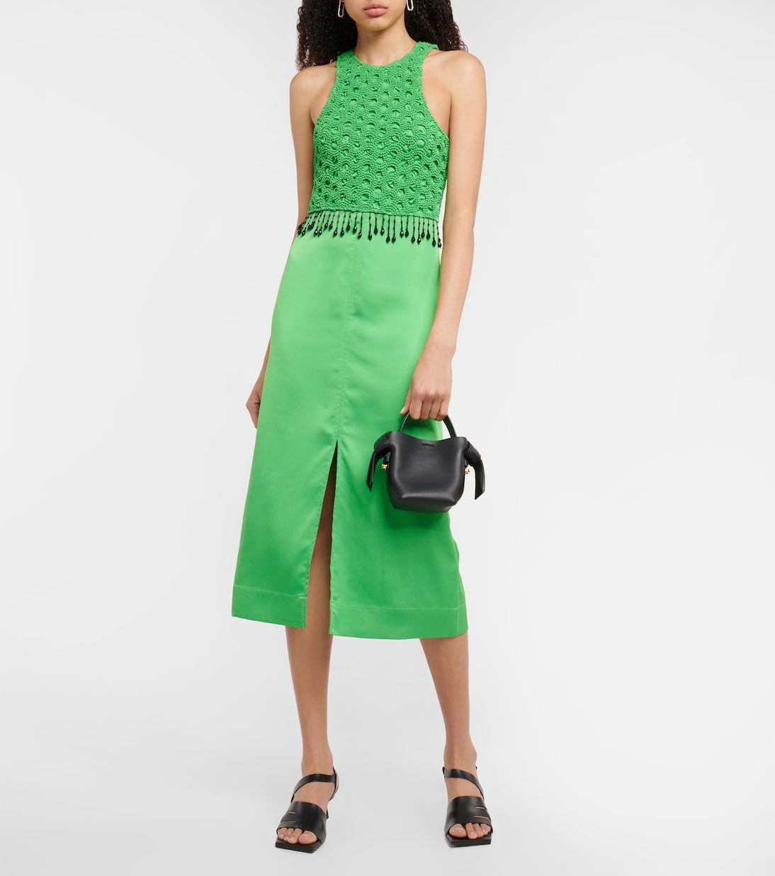 Verziertes Midikleid aus Satin | Ganni