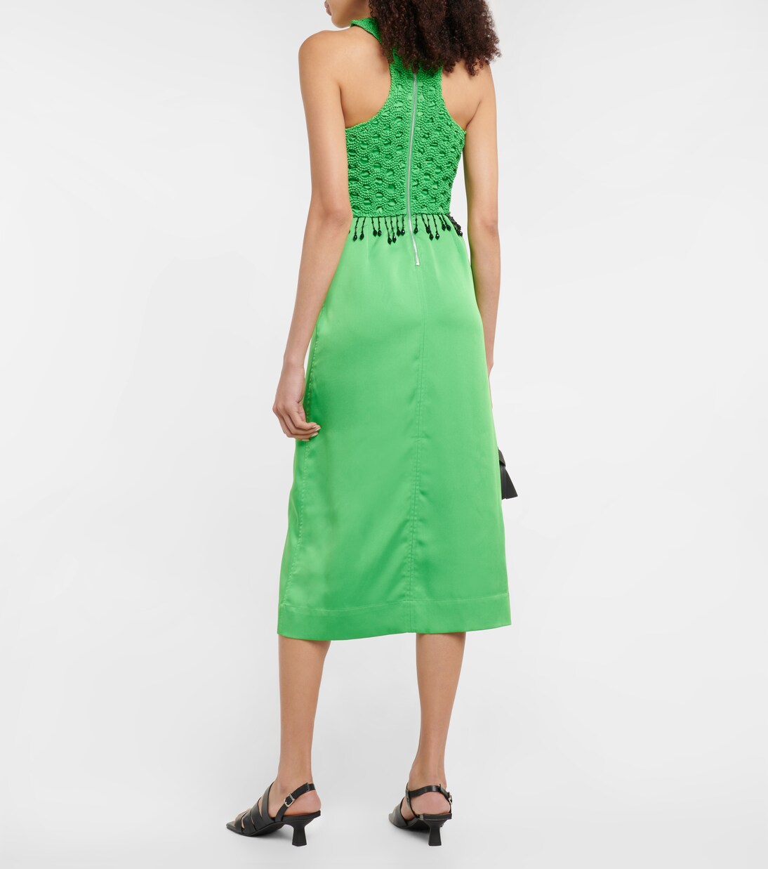 Verziertes Midikleid aus Satin | Ganni