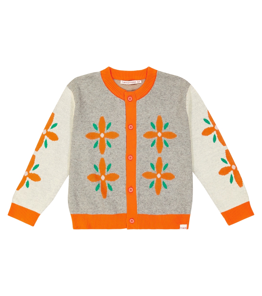 Cardigan Tiny Flowers in cotone e lana | Tinycottons