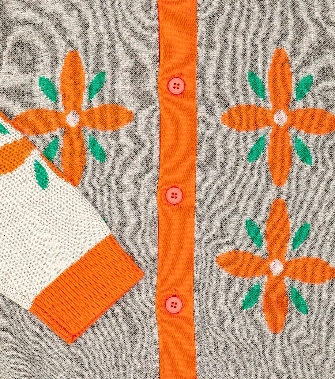 Cardigan Tiny Flowers in cotone e lana | Tinycottons