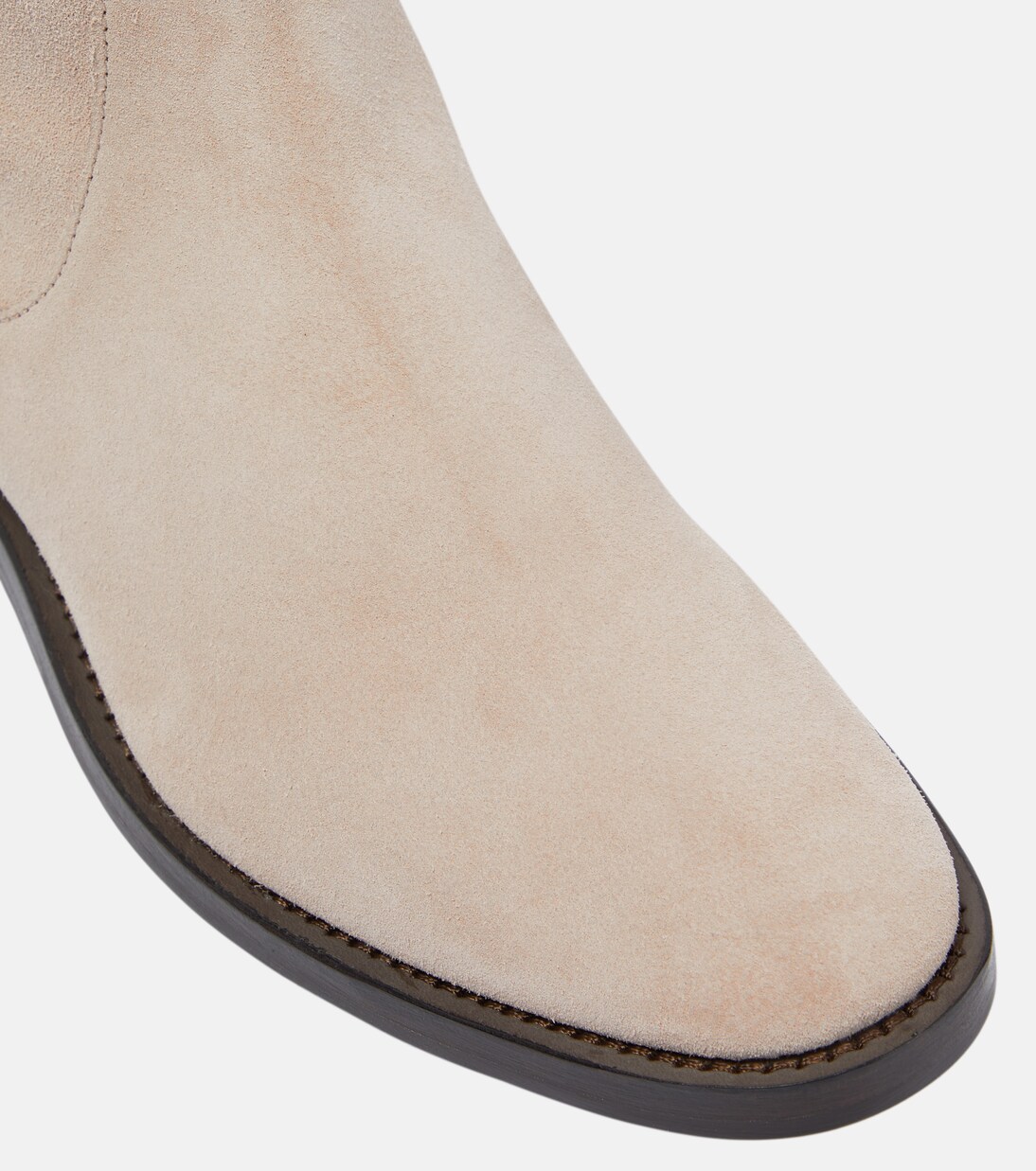 بوت للركبة من الجلد السويدي | Brunello Cucinelli