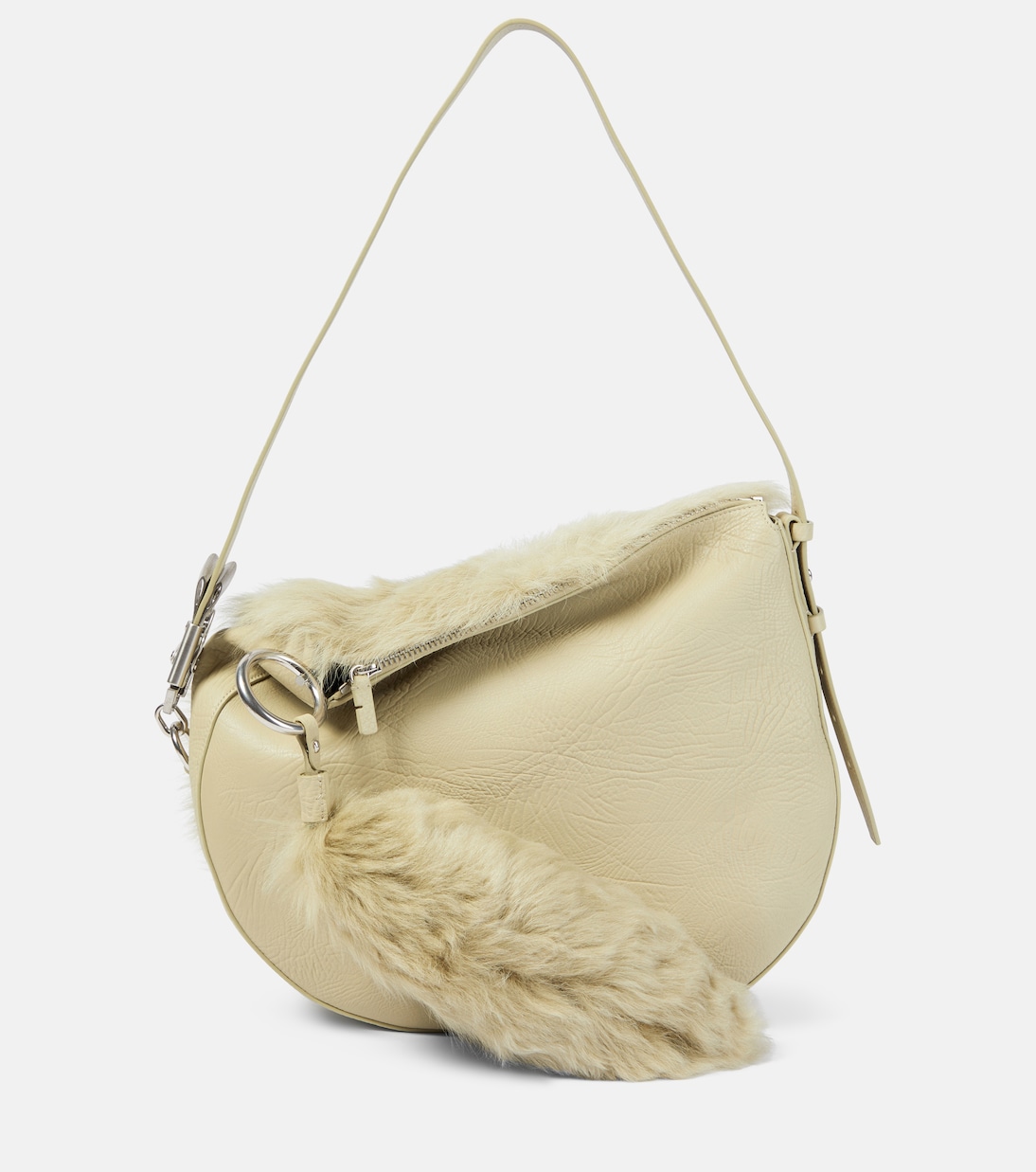 Schultertasche aus Leder mit Shearling | Burberry
