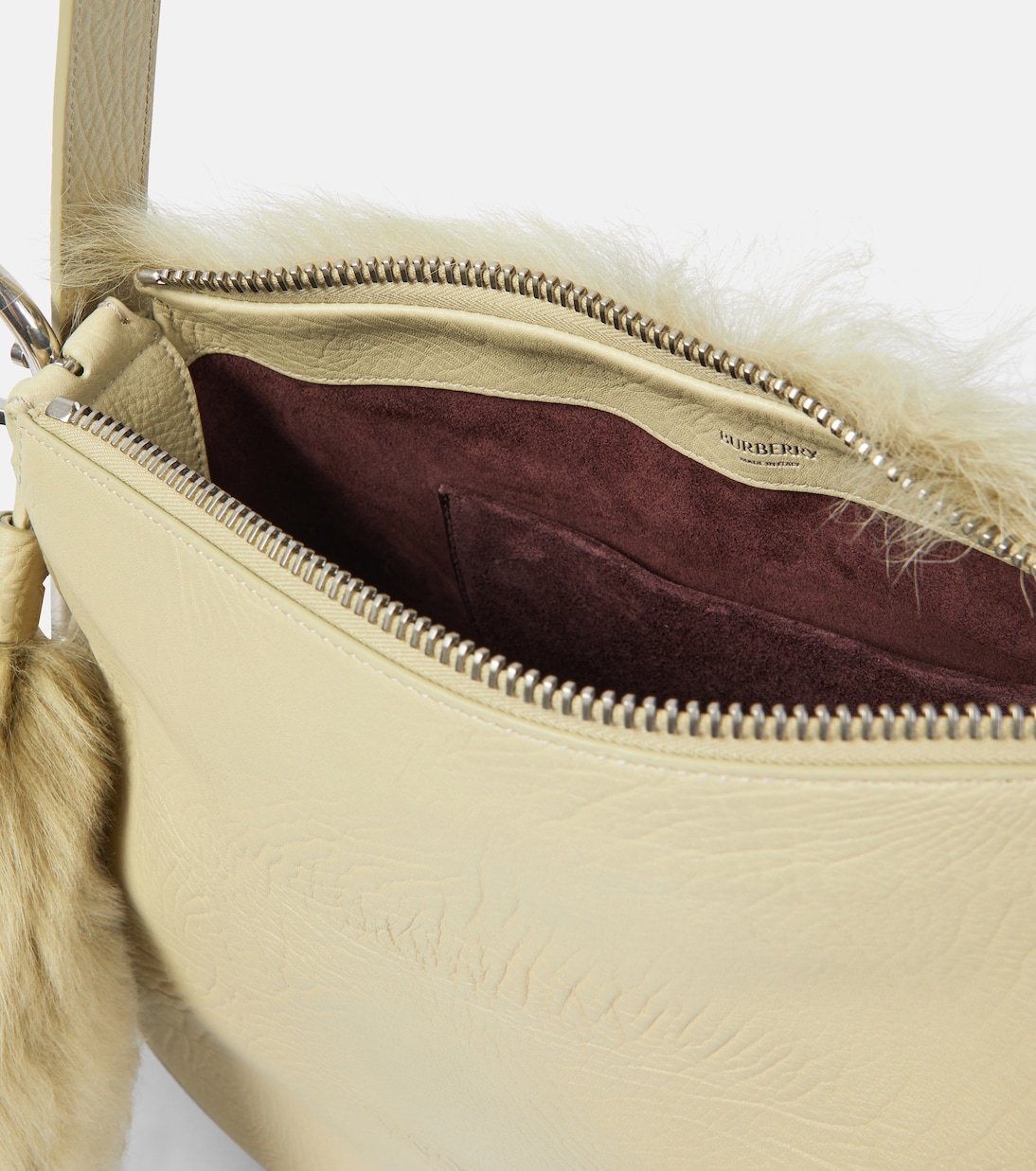Schultertasche aus Leder mit Shearling | Burberry