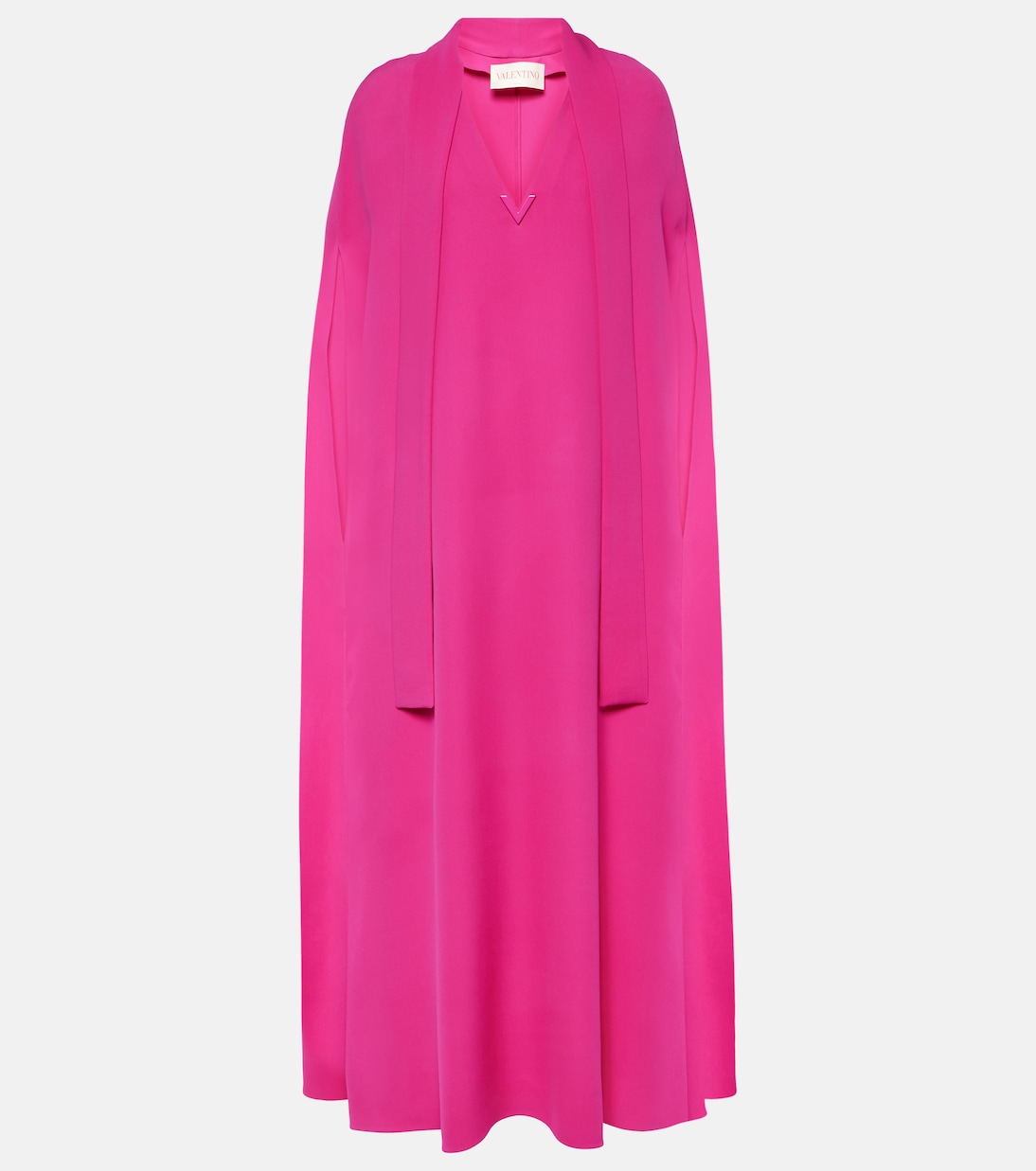 VGold caped silk maxi dress | Valentino