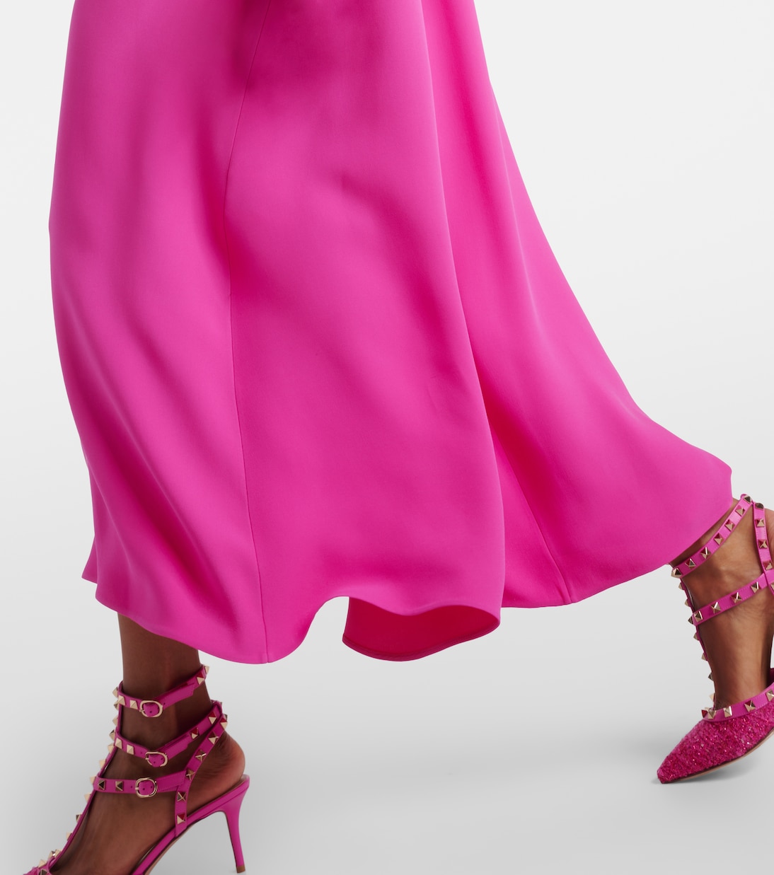 VGold caped silk maxi dress | Valentino