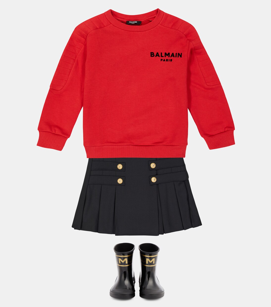 Logo cotton jersey sweatshirt | Balmain Kids