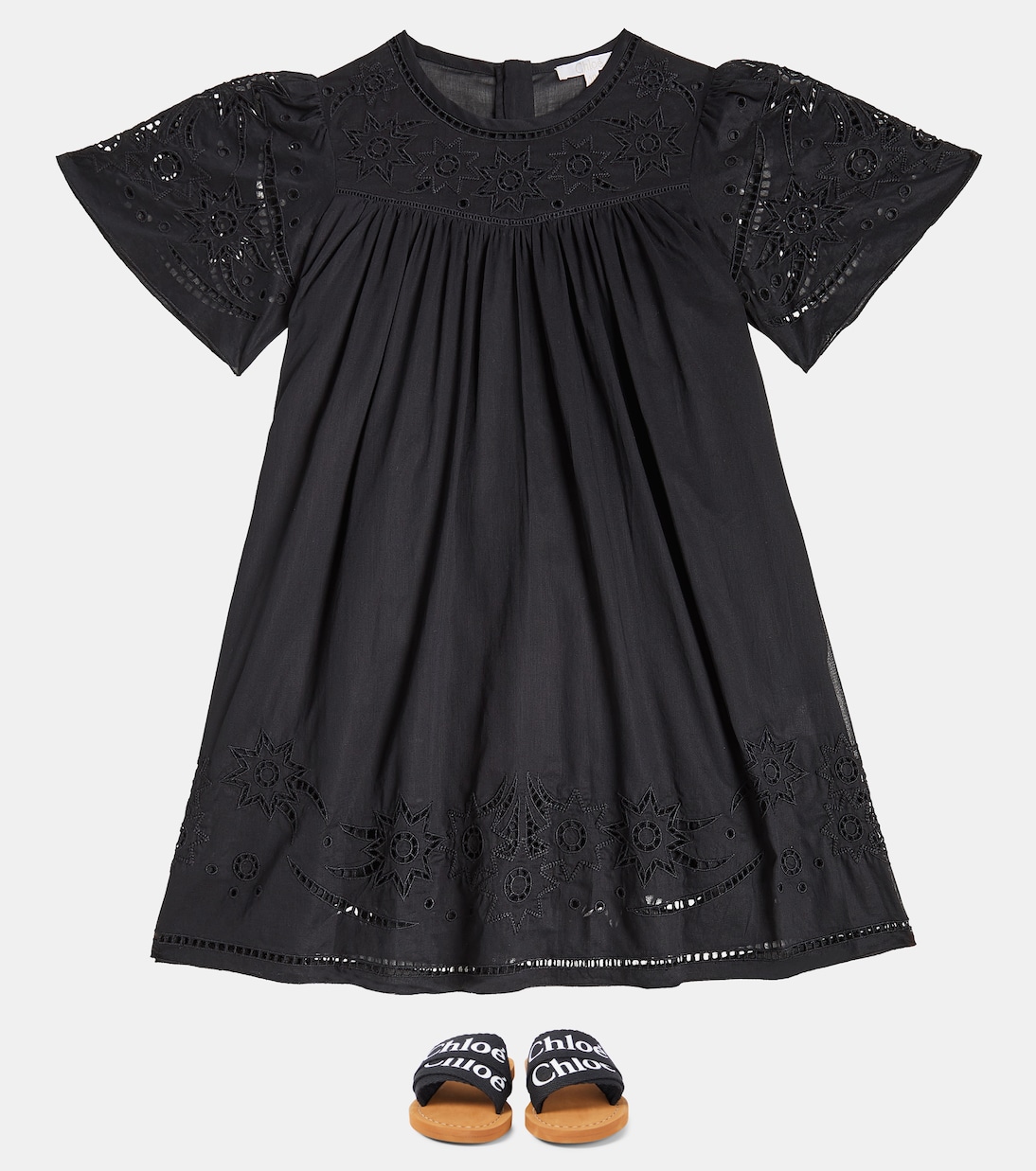 Ruffled cotton dress | Chloé Kids