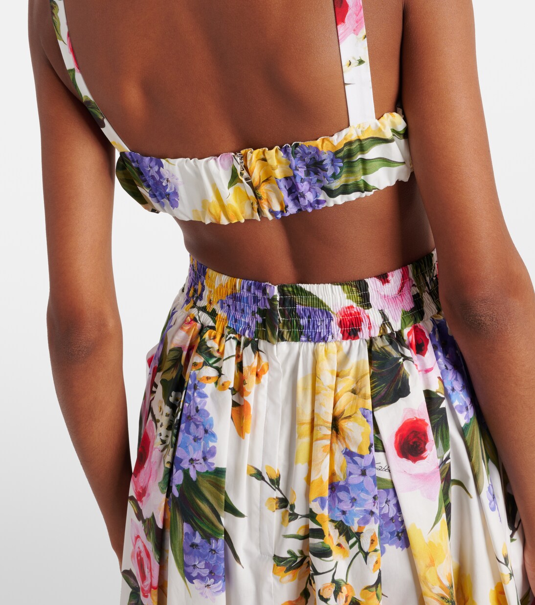 Floral cotton poplin bra top | Dolce&Gabbana