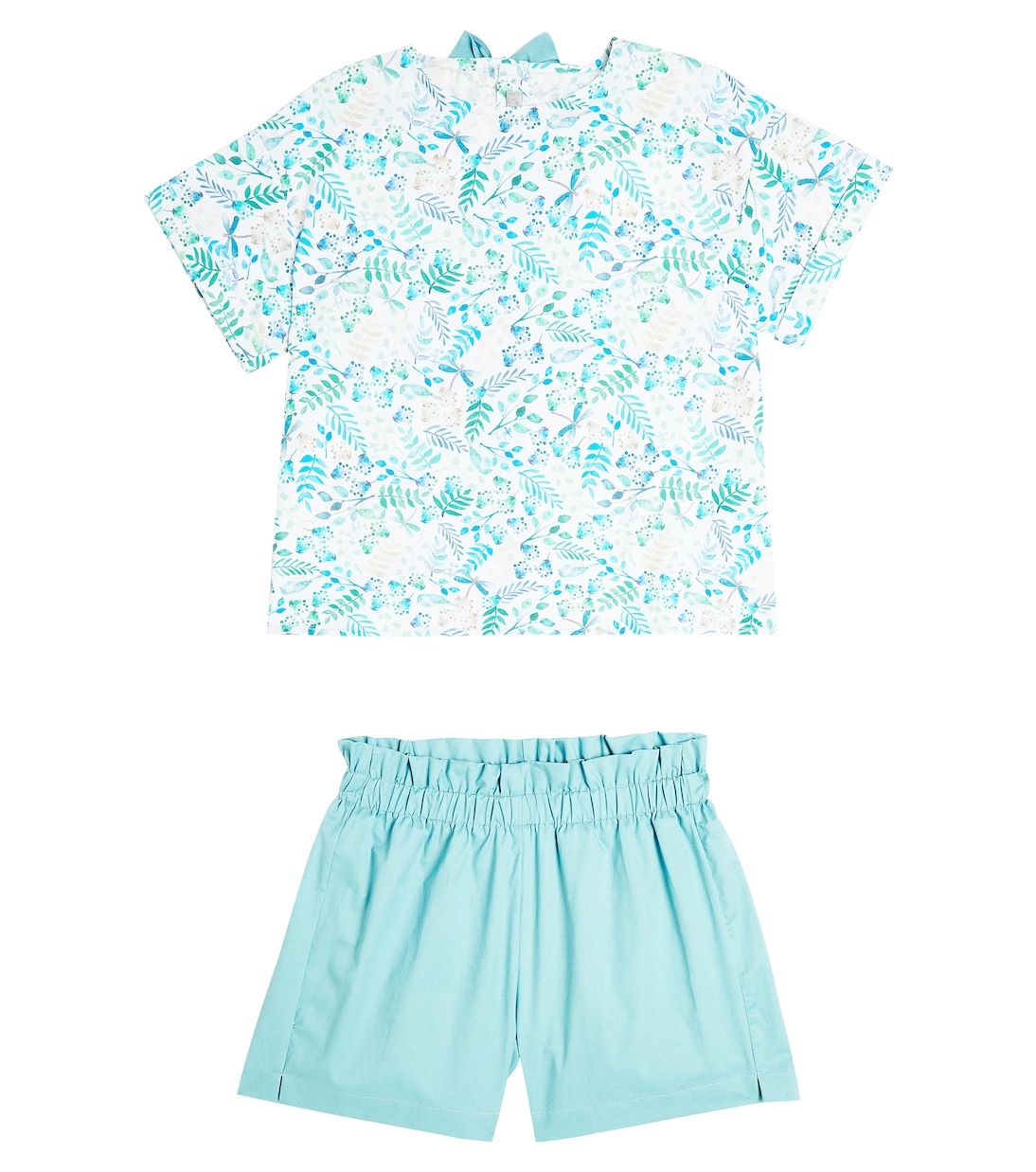 Printed cotton T-shirt and shorts set | Il Gufo