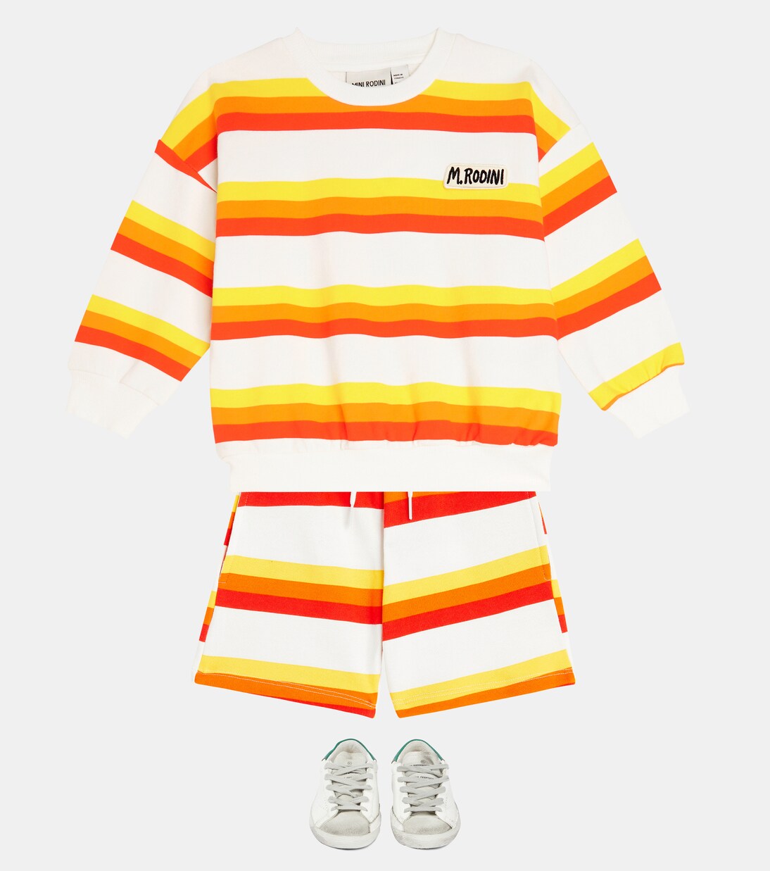 Striped cotton jersey shorts | Mini Rodini