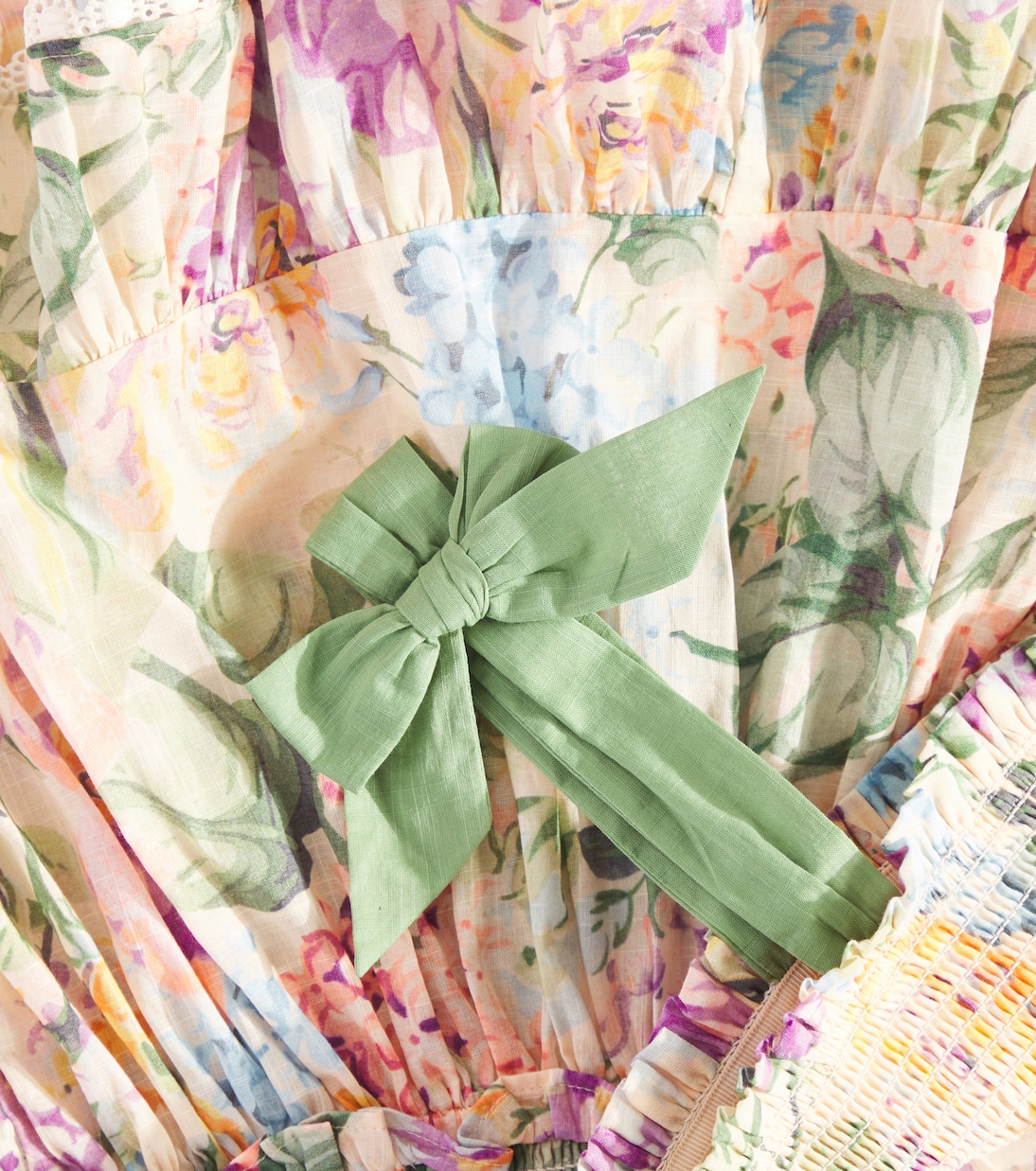 Halliday shirred floral cotton top | Zimmermann Kids