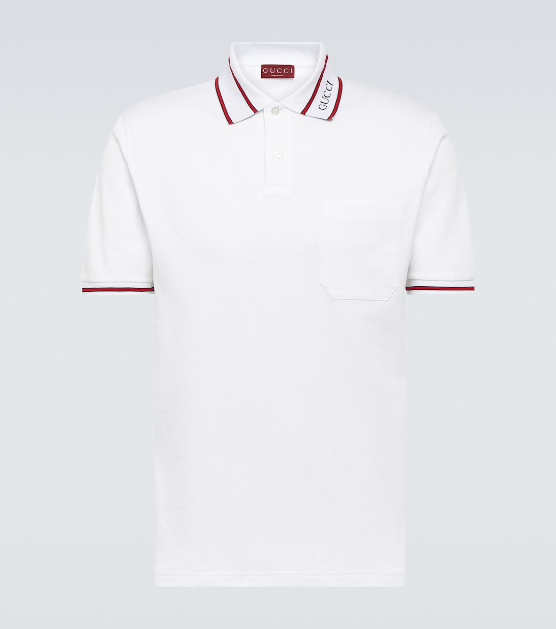 Web cotton piqué polo shirt | Gucci