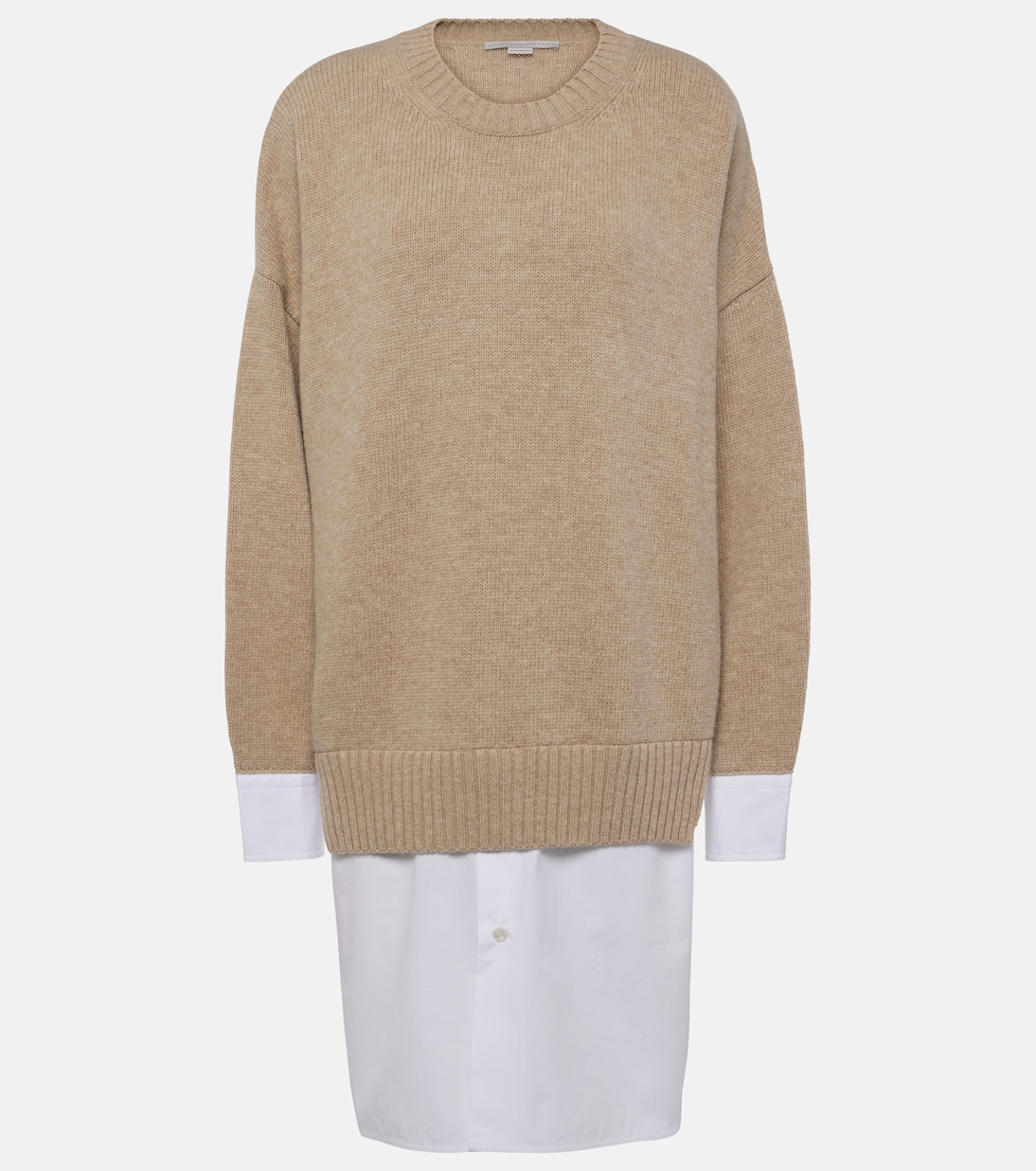 Pullover aus Schurwolle und Baumwollpopeline | Stella McCartney