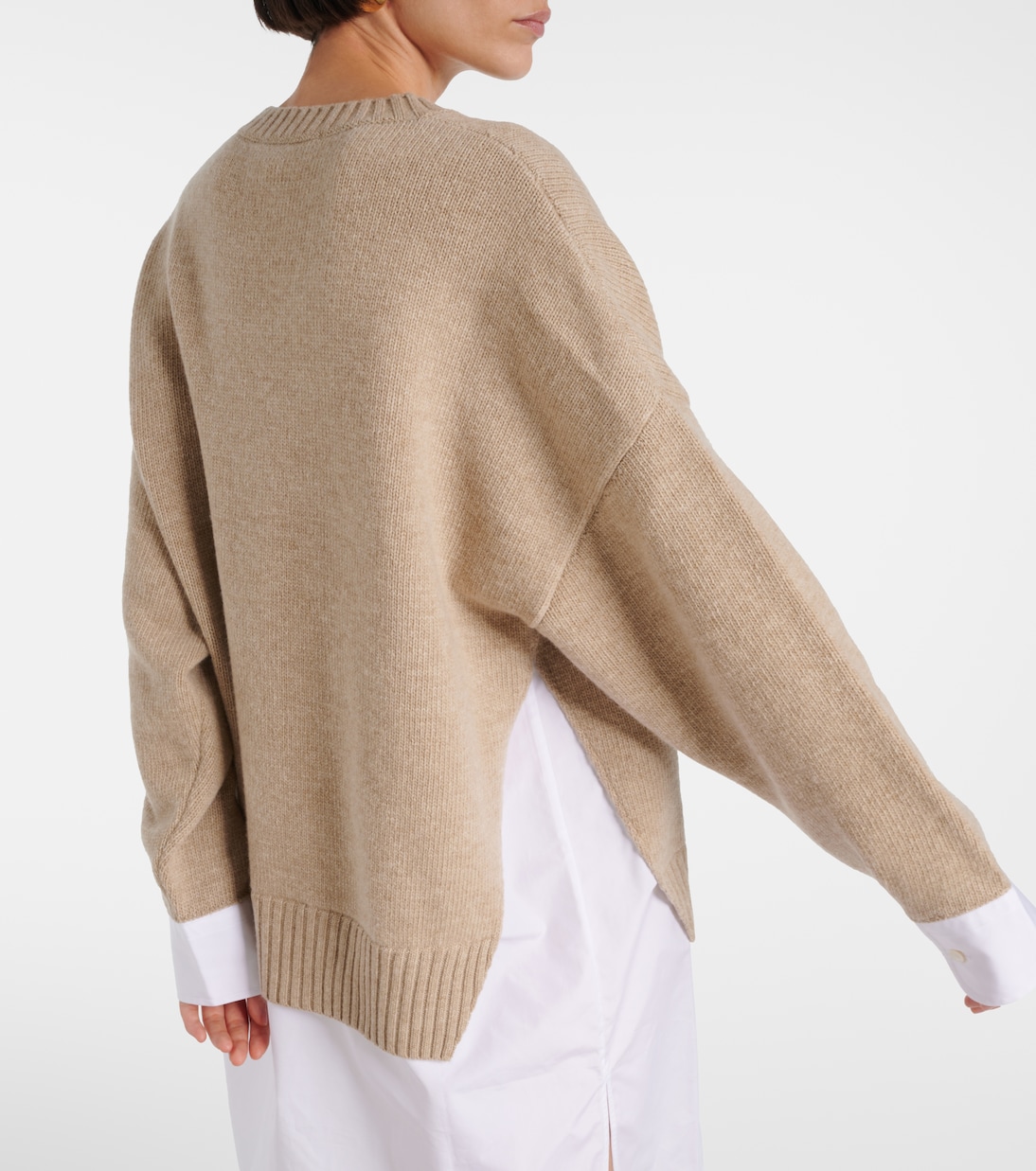 Pullover aus Schurwolle und Baumwollpopeline | Stella McCartney