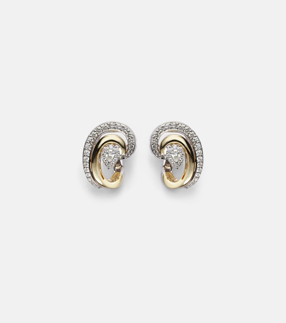 Orecchini Golden Strada in oro e oro bianco 18k con diamanti | Yeprem
