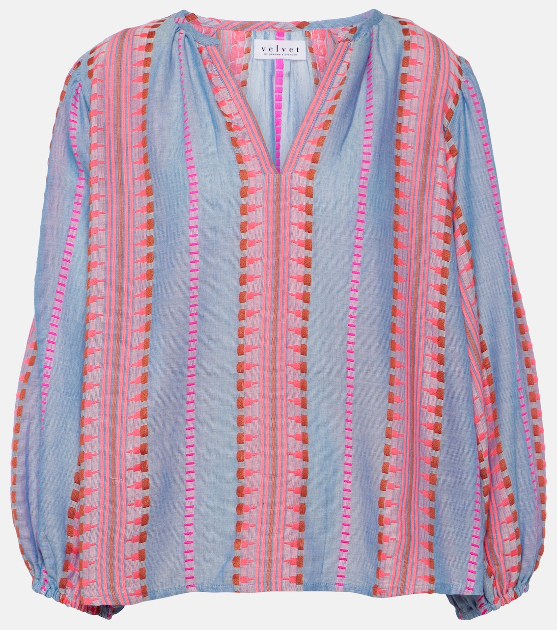 Isla embroidered cotton blouse | Velvet